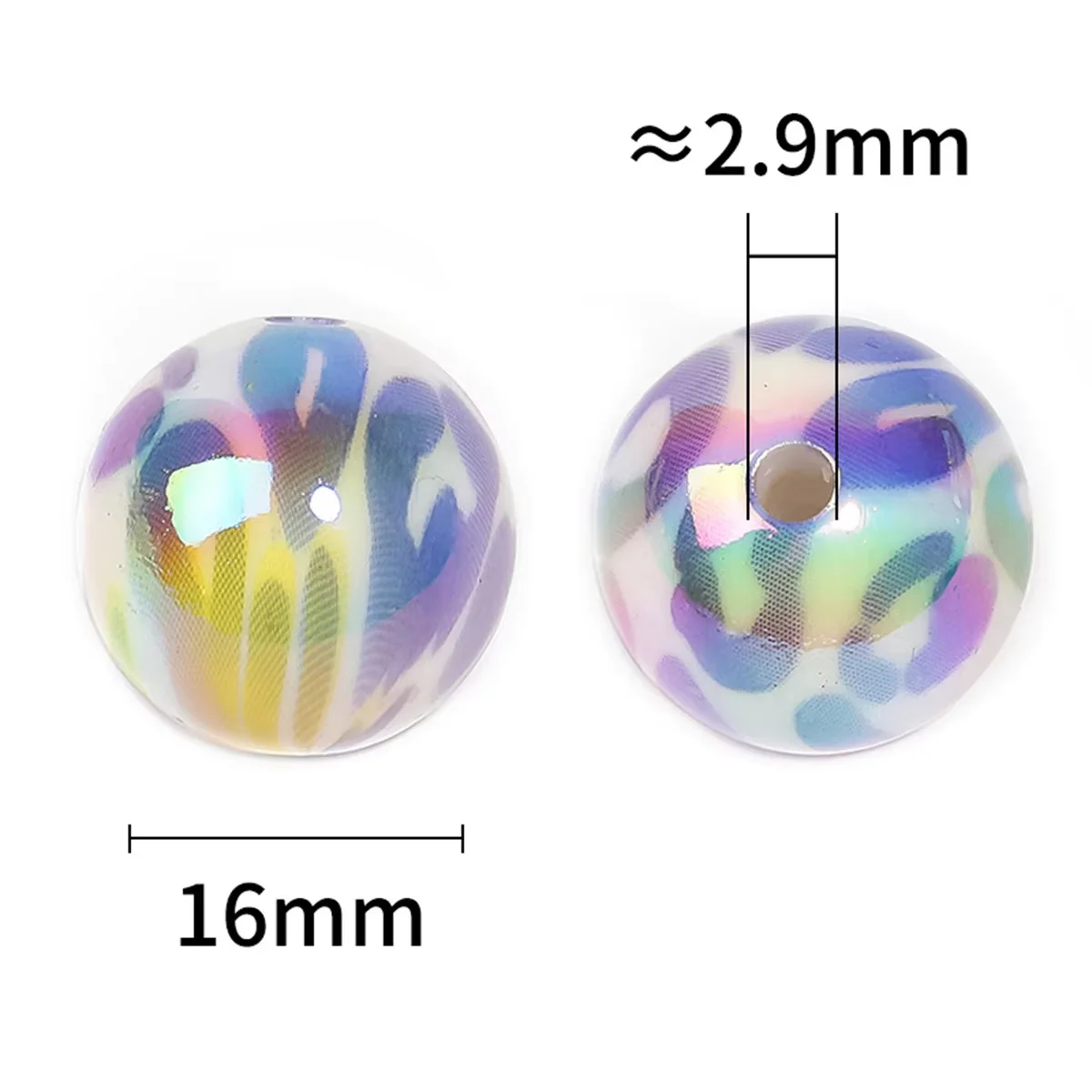 CH55 16mm 고급 아크릴 투명 아름다운 비즈 DIY 팔찌 목걸이 핸드메이드 의류 밀크 비즈 쥬얼리 액세서리