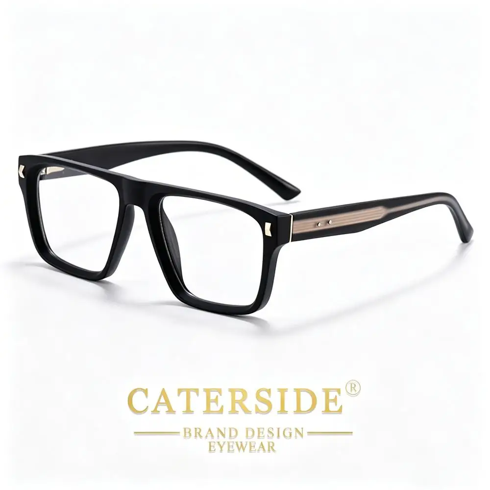 CATERSIDE Modische Herren-Brillenfassung, quadratischer Rahmen, optische Brillenfassung, Damen-Brille für Geschäftsreisen, Urlaub, Geschenk, Dekoration – Detail 8