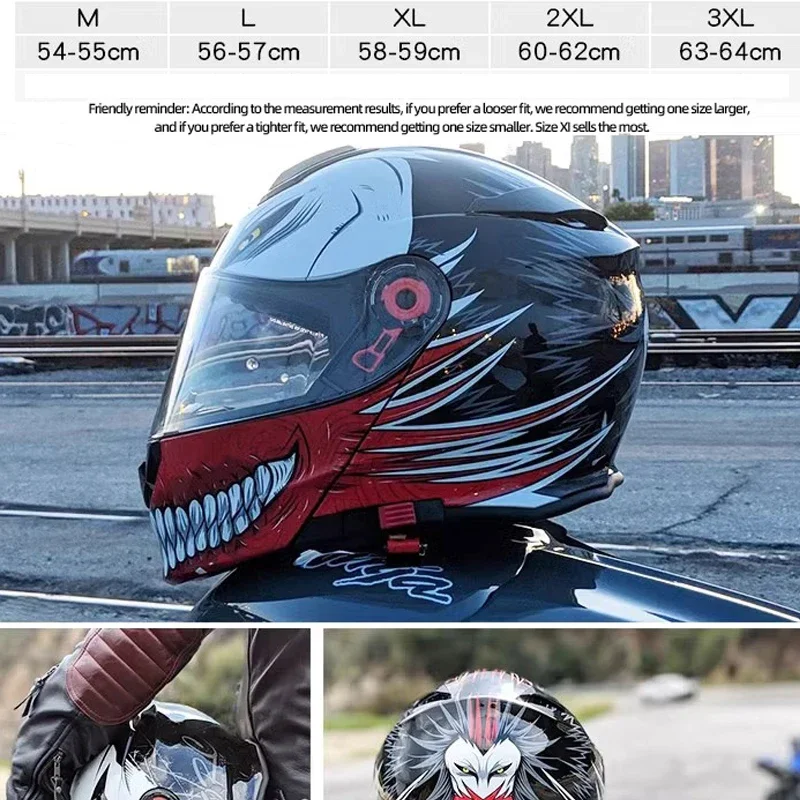TORC Motorcycle Helmet Personalised Dual Lens Capacete Modular