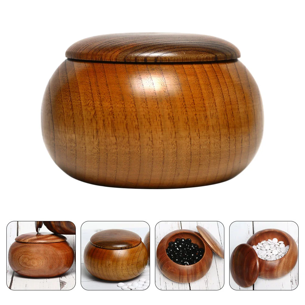 

Jujube Wooden Go Chess Game Stones Storage Can Weiqi Pieces Go Bowl Box Tank Jar For Playhouse Home