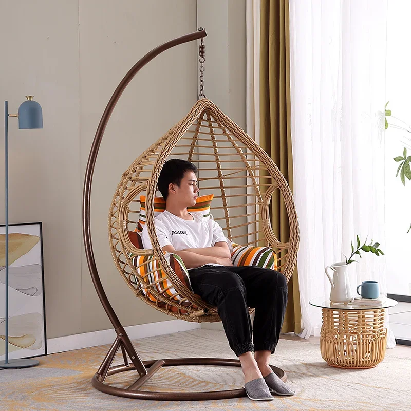 

Outdoor hanging chair swing outdoor balcony basket rattan chair indoor single lazy household hammock bird's nest bassinet chair