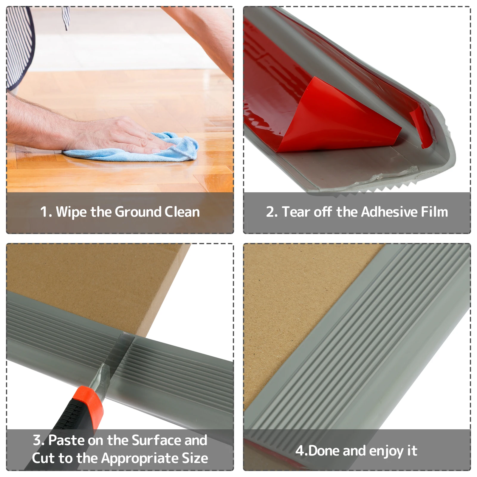 PVC Non Slip Stair Edge Protector Trim Strips