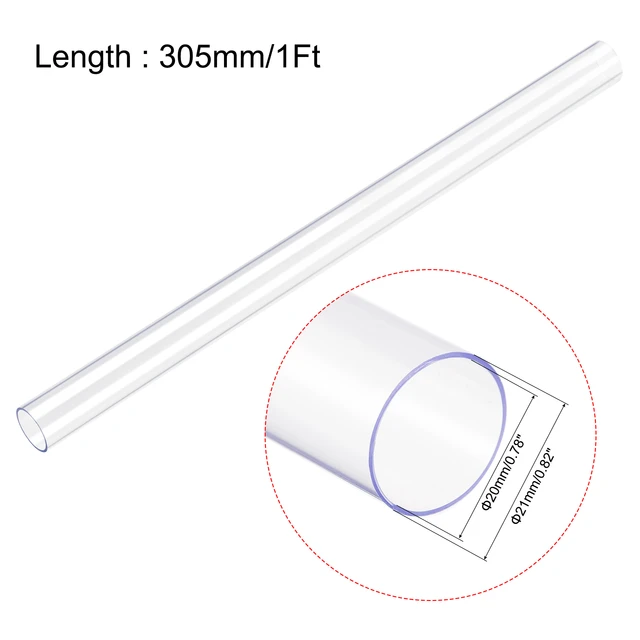 Tubo rígido de policarbonato transparente, tubo de plástico, diámetro  exterior de 20mm, 21mm, 305mm de longitud, 1 unidad _ - AliExpress Mobile