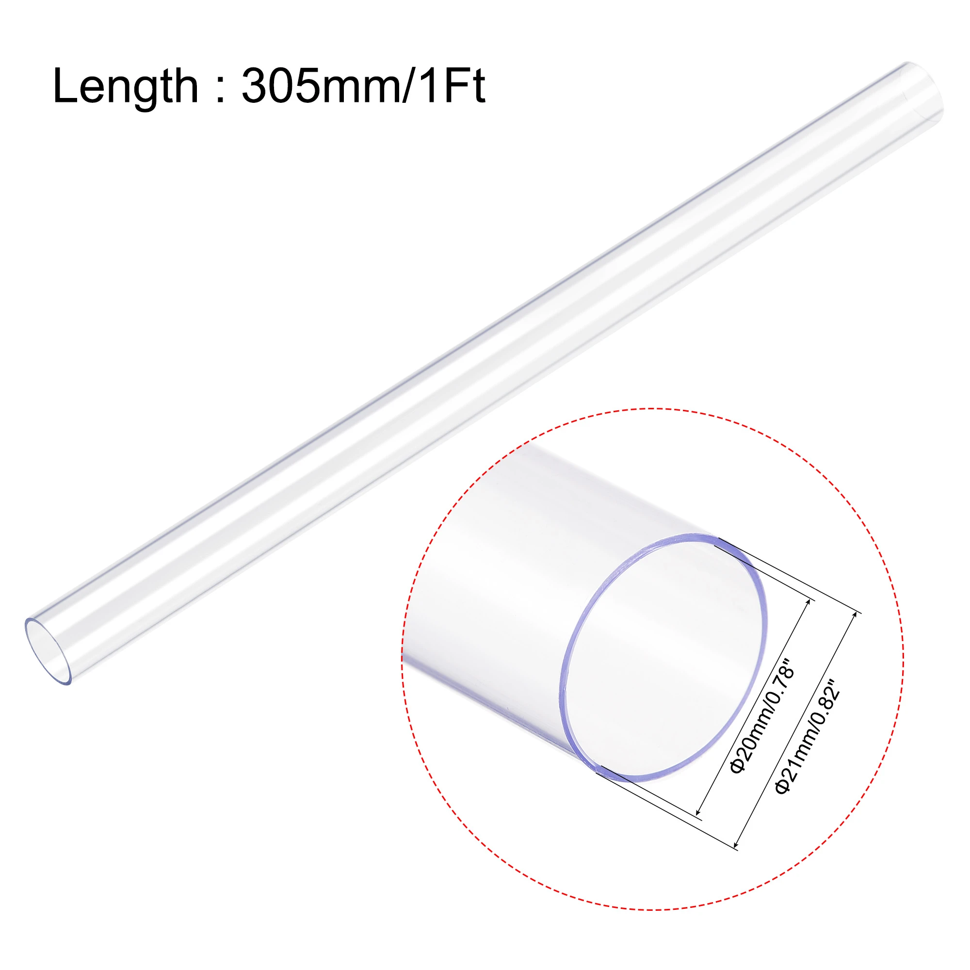 Polycarbonate Transparent Tube Rigid Plastic Transparent Tube 1pcs