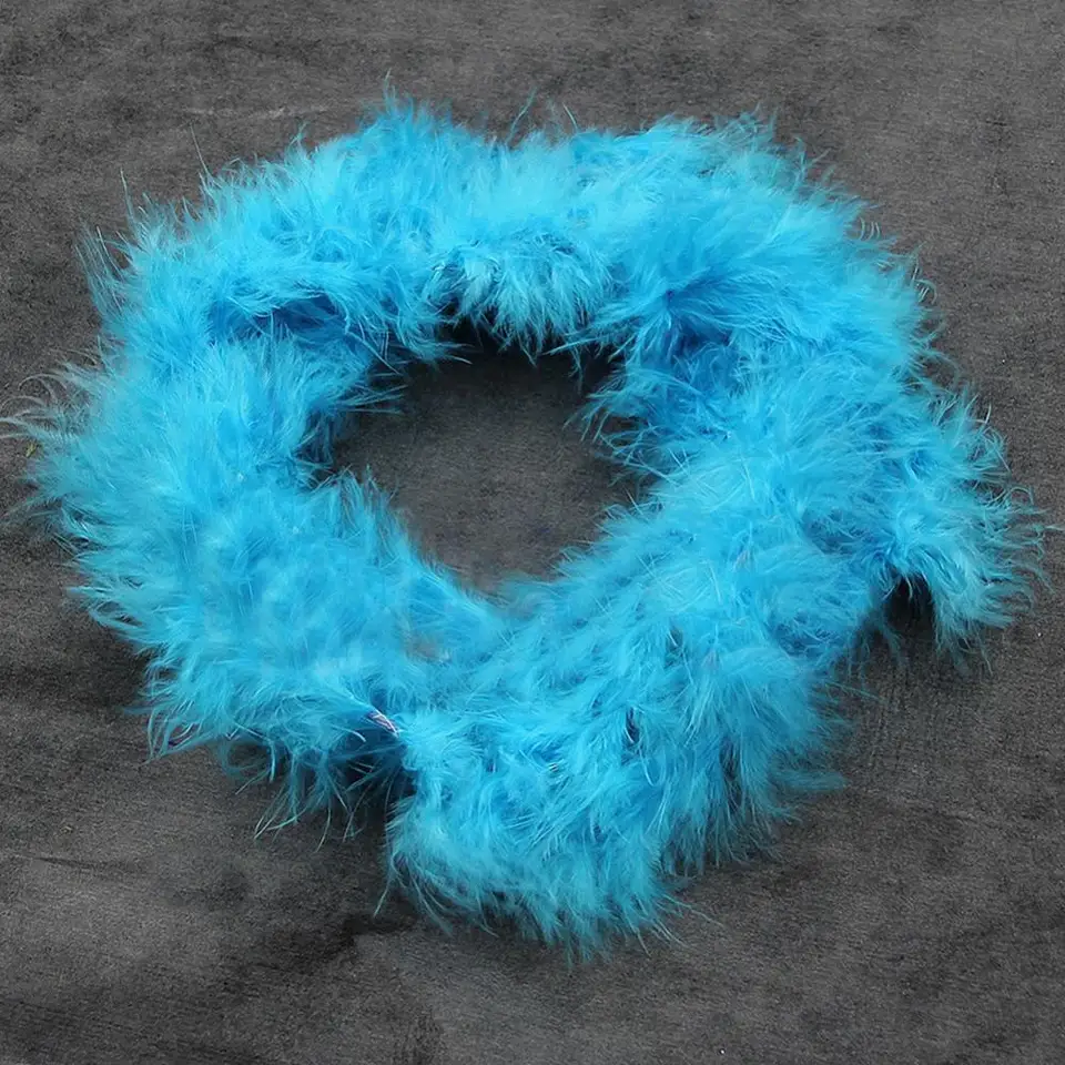 Boa De Plumes Bleu Clair 2 Mètres - Déguisement, Décoration Mariage, Accessoire Fête, Plumes Artificielles De Qualité - 2