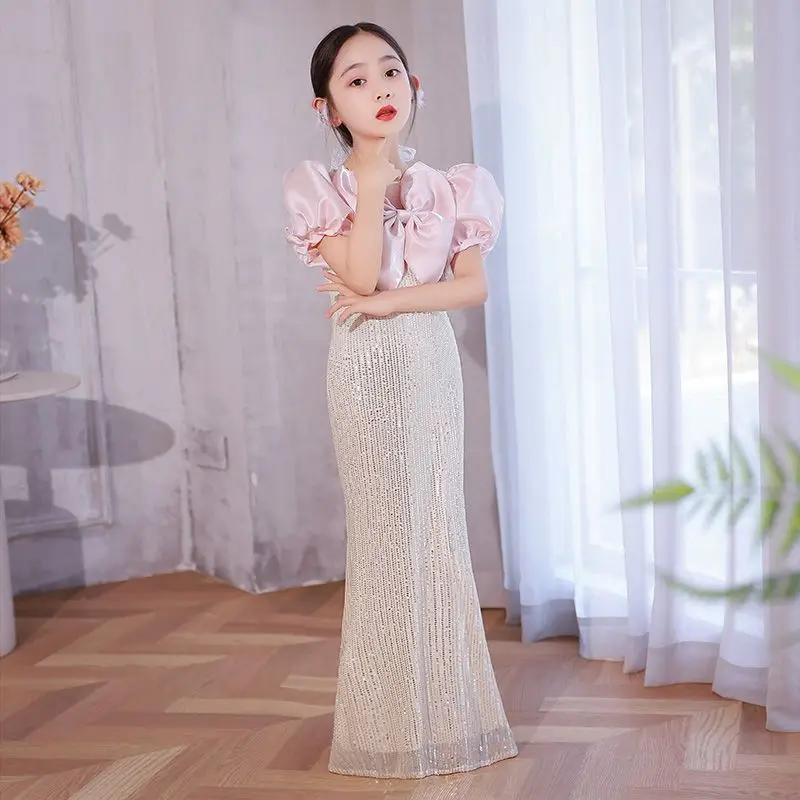 Svatební šaty pro děti děvče elegantní bál gowns teen narozeniny maturitní večírek ples formální šaty děti mořská panna soumrak šaty