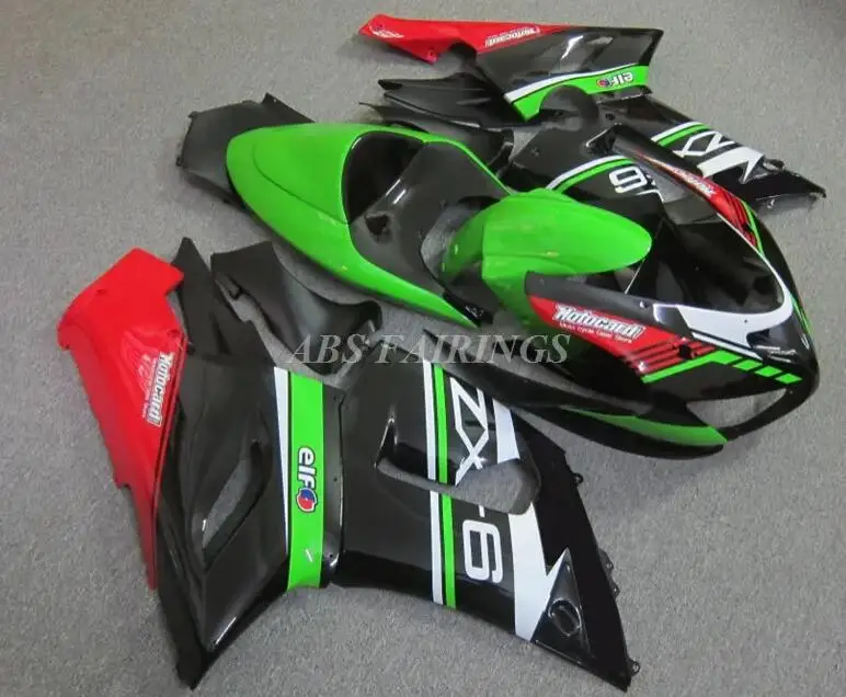 

4Gifts New ABS Fairings Kit Fit For KAWASAKI ZX-6R ZX6R 636 2005 2006 05 06 Bodywork Set Custom Green Red
