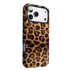 Luxury Leopard Print Phone Case with 2 - in - 1 Film Shell Cover - iPhone 12 Mini (JSS166)