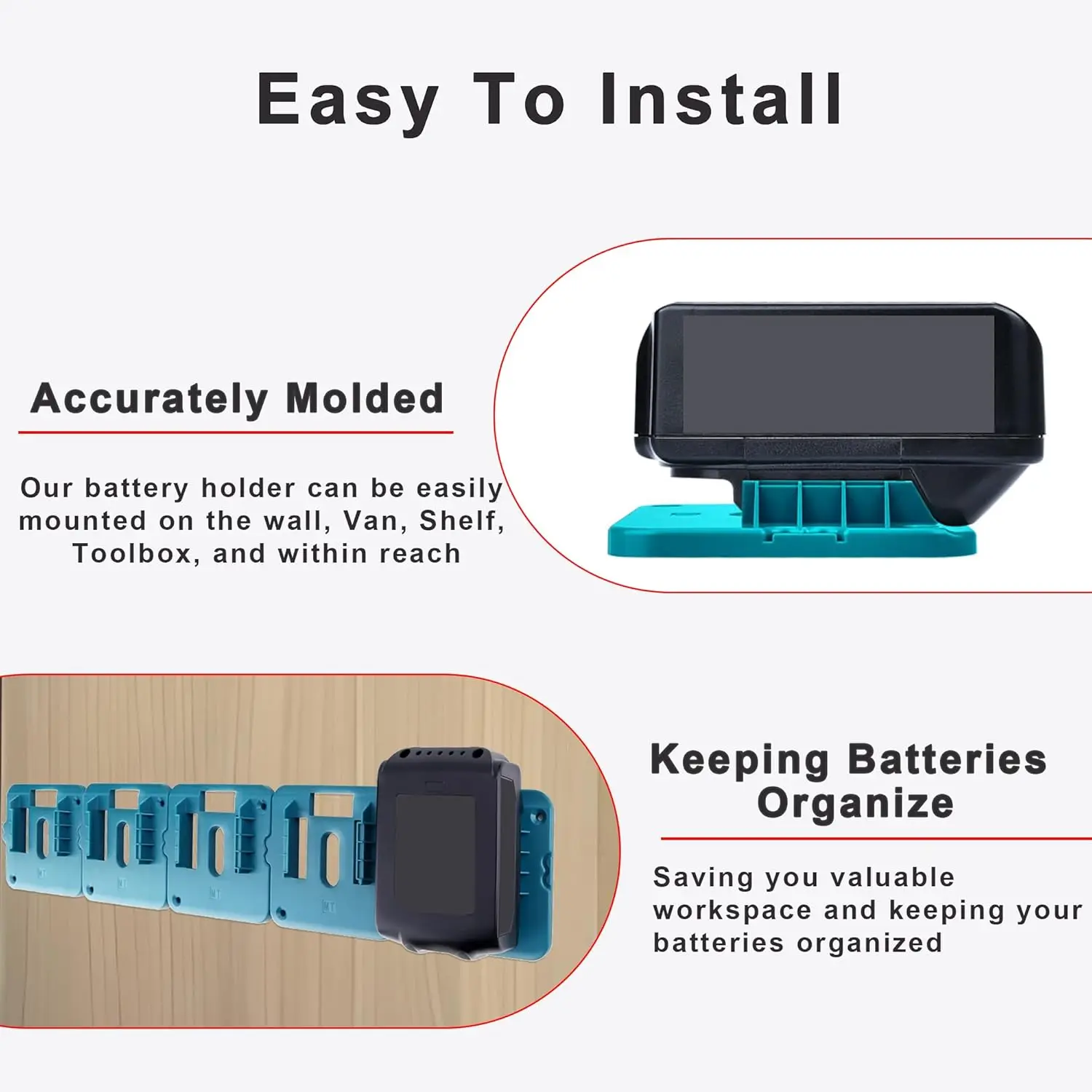 5 Pack Battery Storage Rack for Makita 14.4V 18V Li-ion Battery Tools Machine Ho