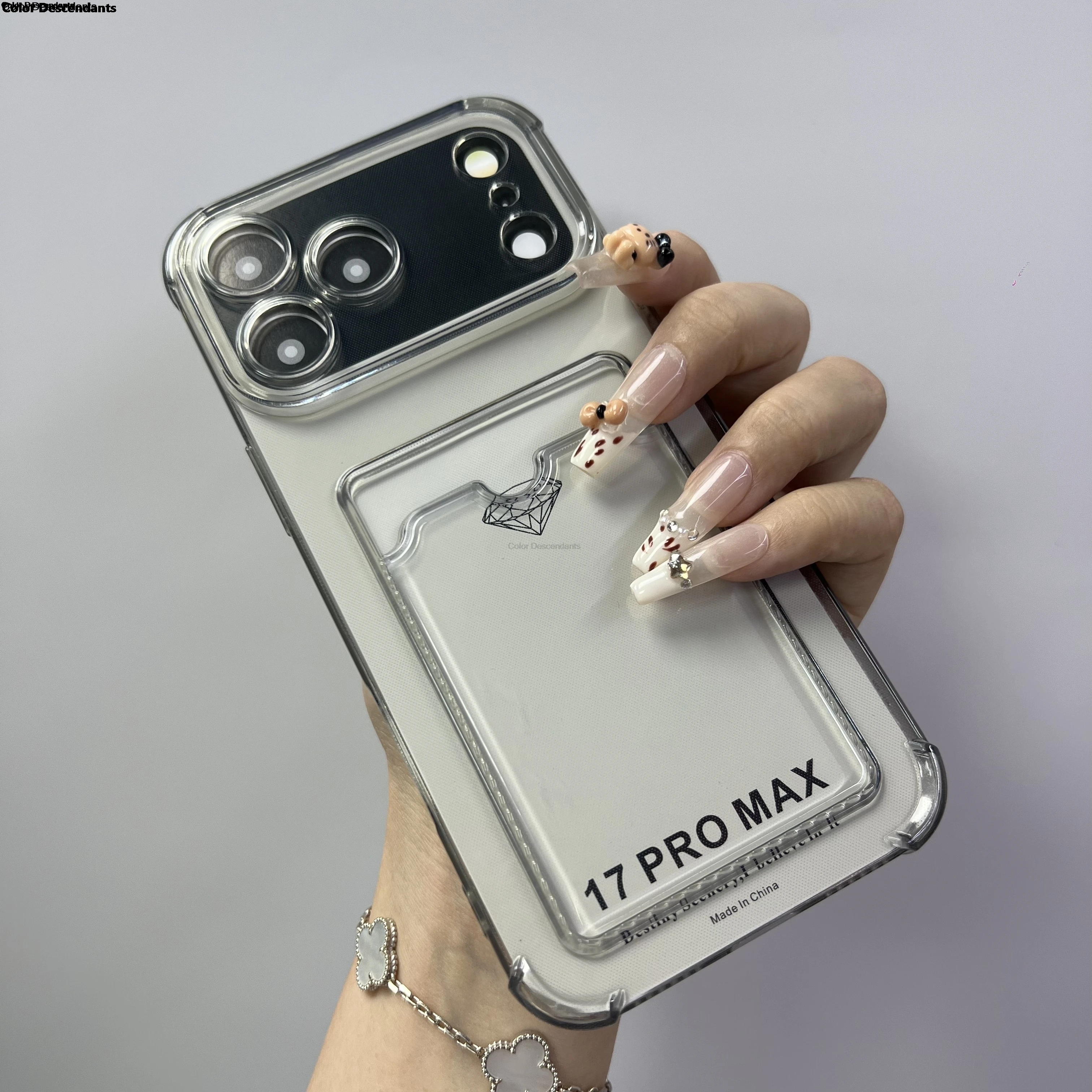 Shockproof Transparent Card Slot Phone Case with Soft Cover