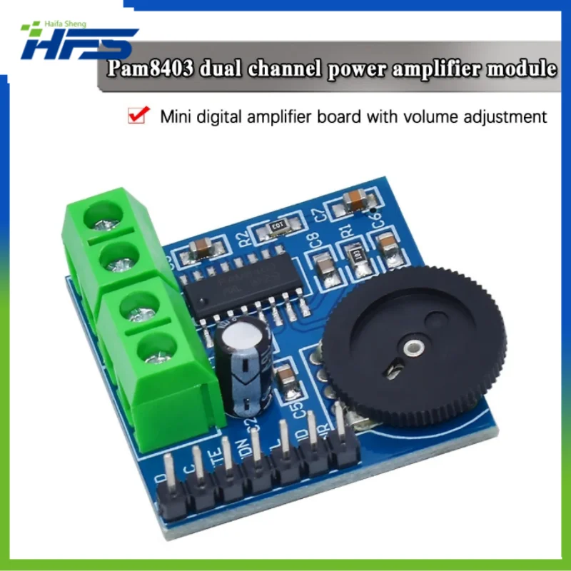 

PAM8403 Class D Power Amplifier Board Module 5V 3W*2 Sound Amplifier Volume Control Audio Stereo Amplifier for Speakers