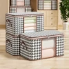 Visible Large Capacity Storage Box Portable Household Clothes Organizer With Handles Foldable Dustproof Quilt Zipper Container 1