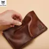 BULLCAPTAIN New 100% Leather Men's Wallet High Quality Product Leather Men's Wallet Multifunctional Card Slot Short Wallet QB017 6