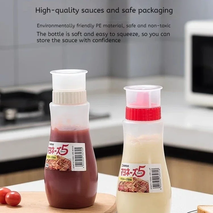 Jam Squeeze Bottles Condiment Bottles Home Kitchen Squeezed Bottle Food Grade Plastic Tomato Sauce Salad Sauce Porous Seasoning Tools Cup Body Sticker Cups Tumbler