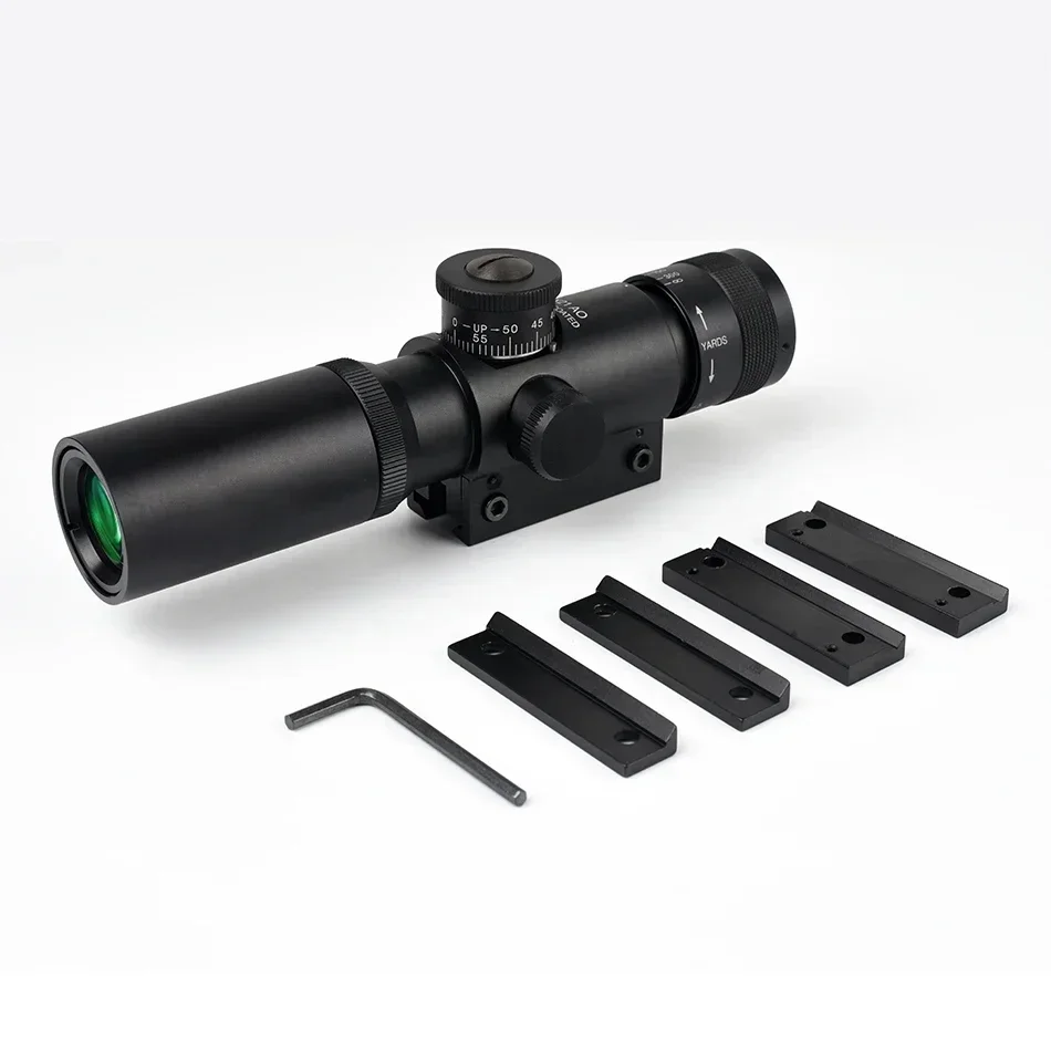 Tactical 4x21 AO Hunting Optical Compact Scope Super Anti-shock Glass Etched Reticle Illuminated Shooting Sight 11/20mm Rail