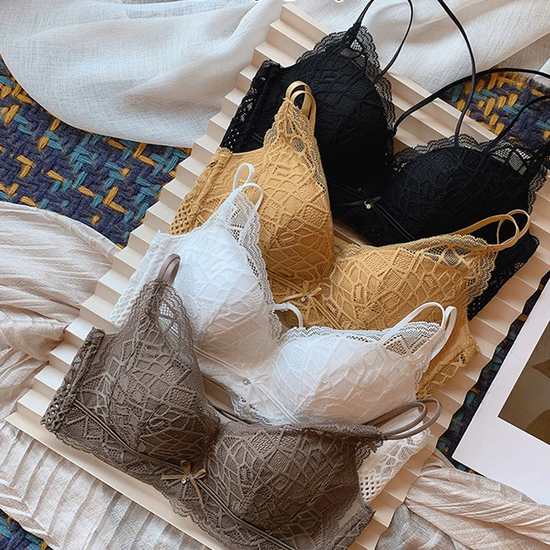 

Женский кружевной бюстгальтер на косточках, привлекательное нижнее белье для девушек с небольшой грудью и привлекательной вставкой в стиле интернет-знаменитостей