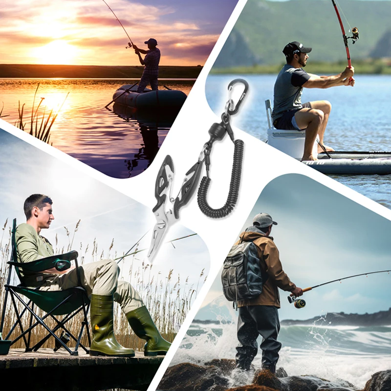 Fishing Pliers Multifunction Scissors Fishing Tools Pullther Resilience Metal Wire Rope Portable Magnetic Buckle Braid Line