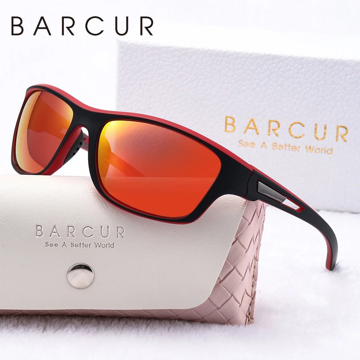 BARCUR Sport Männer Sonnenbrille PC Rahmen Radfahren Angeln Fahren UV400 Mehrere Farben Beschichtung Frauen Polarisierte Sonnenbrille