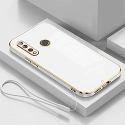 Luxury Square Plating Shockproof Phone Case - Enhanced Protection and Style for OPPO A31 (Gs6D White)