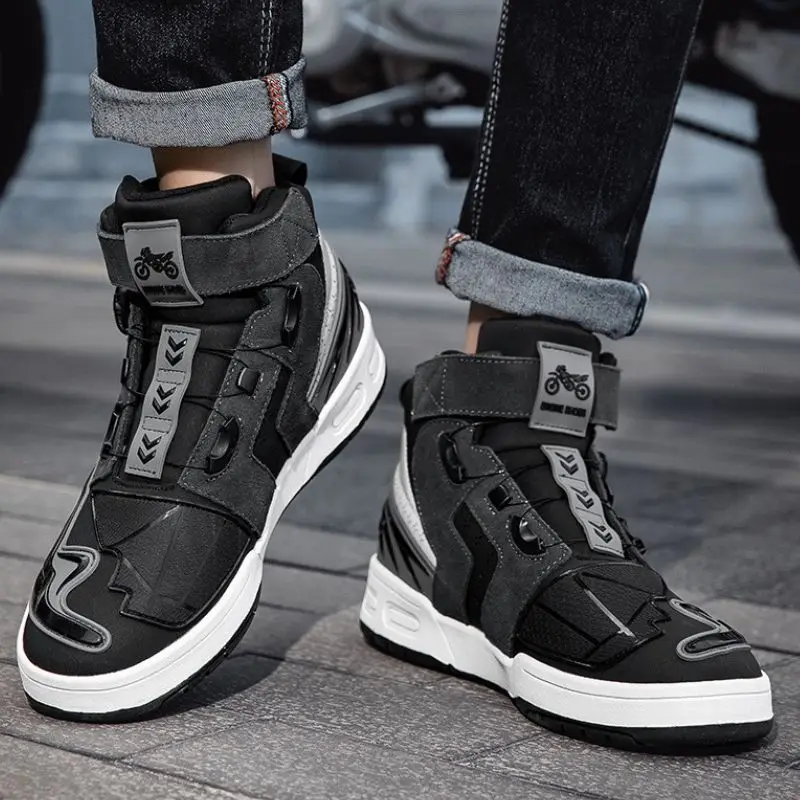 Breathable Motorcycle Boots Shoes for Men Women Biker Casual Men's Sneakers Microfiber Motocross Supplies motorcycle shoes motorcycle boots mens shoes