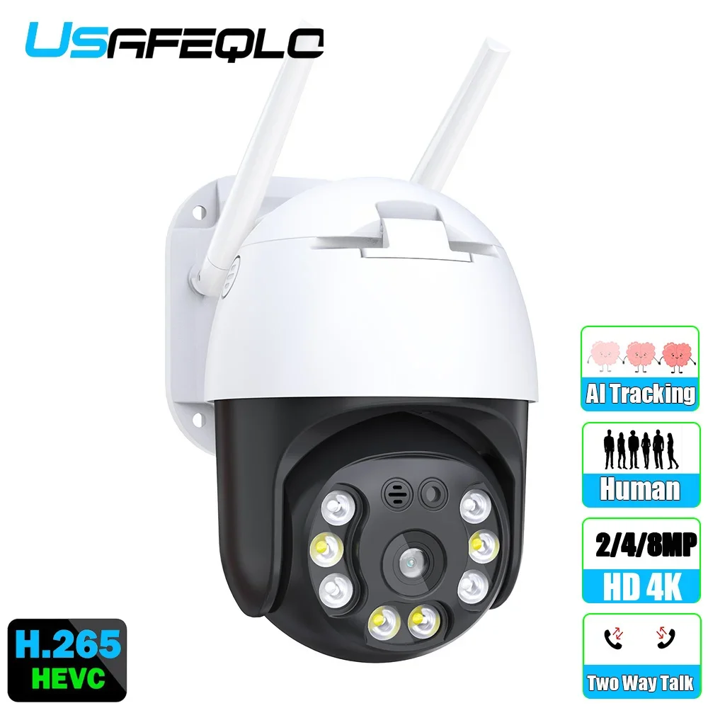 Schermi Per Telecamere Wifi Ptz Hd 8Mp 4Mp Full Color Night Vision Security Rilevamento Umano Telecamere Di Sorveglianza Con Rilevamento Audio