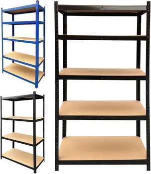 Shelving Units,5 Tier Garage Shelf Unit Metal Shelves Storage Boltless Rack,Workshop Adjustable For Warehouse,Home,Office&Pantry 1