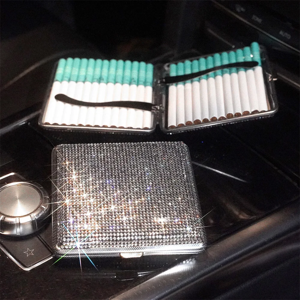 20 Metal Diamond Cigarette Case Windproof, Moisture-proof and Pressure-proof Cigarette Accessories 4