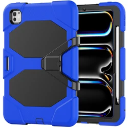 Durable Kickstand iPad Pro Case with Built - in Screen Protector and 3 - Layer Shockproof Protection - iPad Air 4 - Air 5 (Dark Blue)