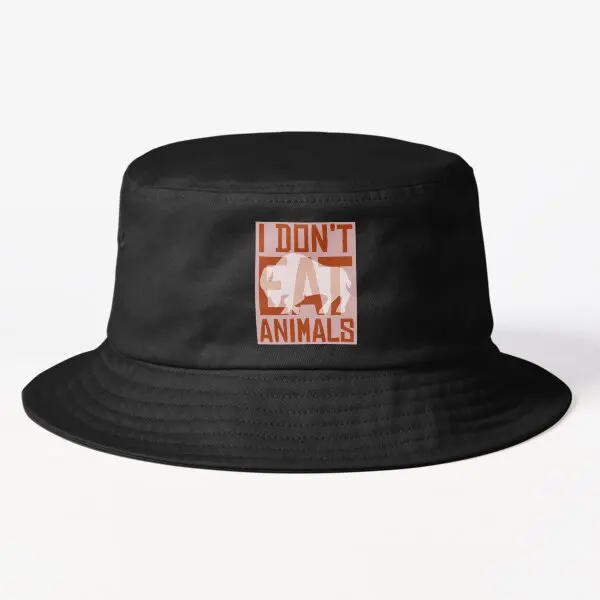 

I Do Not Eat Animals With Buffalo Bucket N21Mens Outdoor Casual Caps Women Boys Fish Sport Fishermen Spring Sun Hip Hop