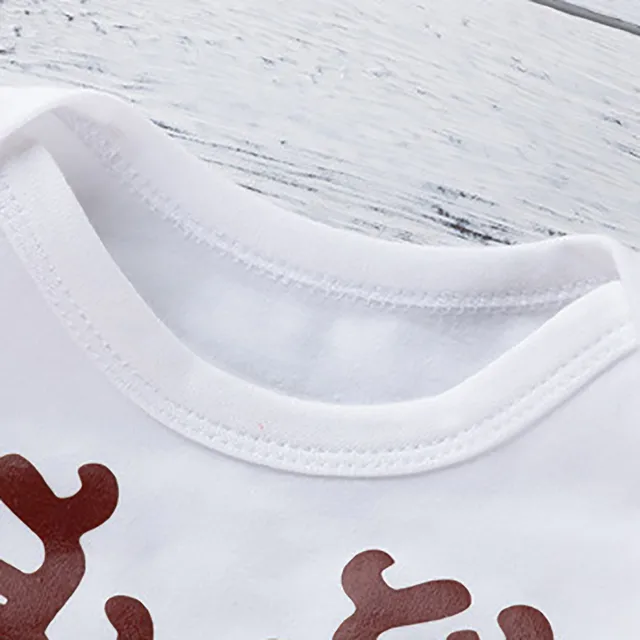 0-24Months Infant Baby Girls Christmas Outfits Cartoon Deer Printed Short Sleeve Romper Tutu Skirt With Headband Shoes 3Pcs Set 4