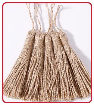 Description Picture 2 of item5pcs Jute Rope Tassels with 3 Wood Beads Hemp Burlap Tassels for Curtain DIY Craft Christmas Tree Home Party Decorations