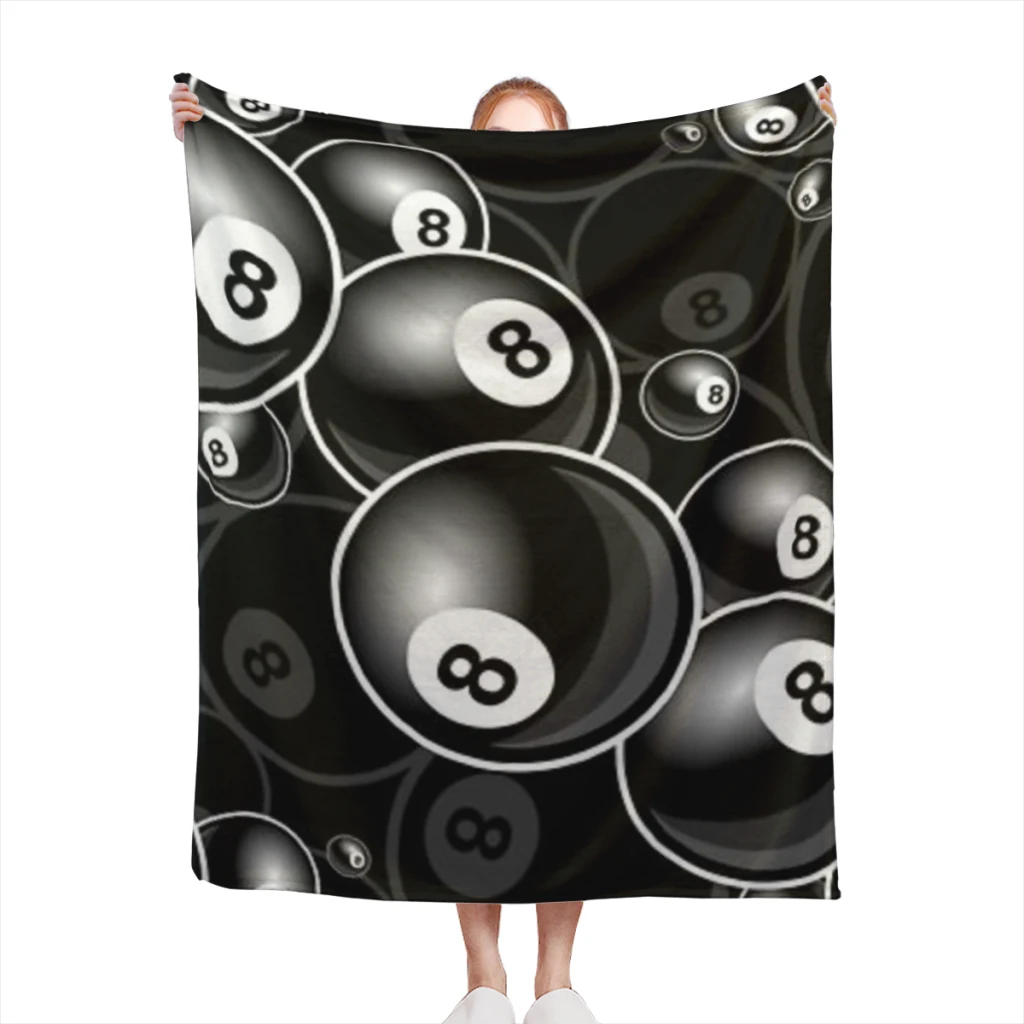 

Billiards Black 8 Ball 8-Ball black and white Comfortable Flanne Blanket Fluffy Soft Bedroom Decor Sofa Blankets Comforter Home