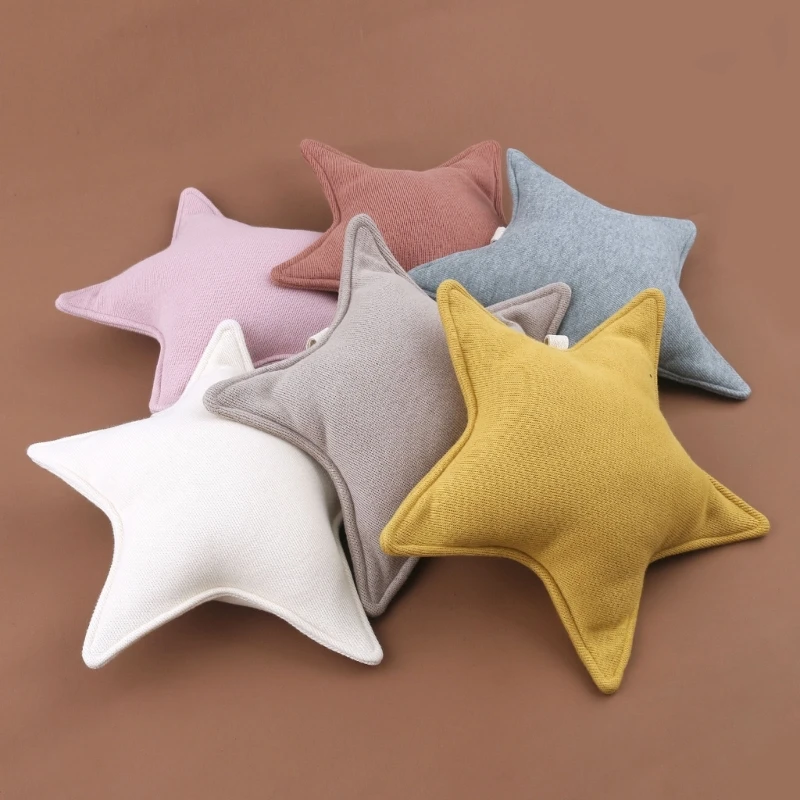 Accesorios de fotografía para recién nacido, almohada de algodón suave con forma de estrella 3D, colgante de chupete para bebé, accesorios de sesión de fotos de estudio infantil