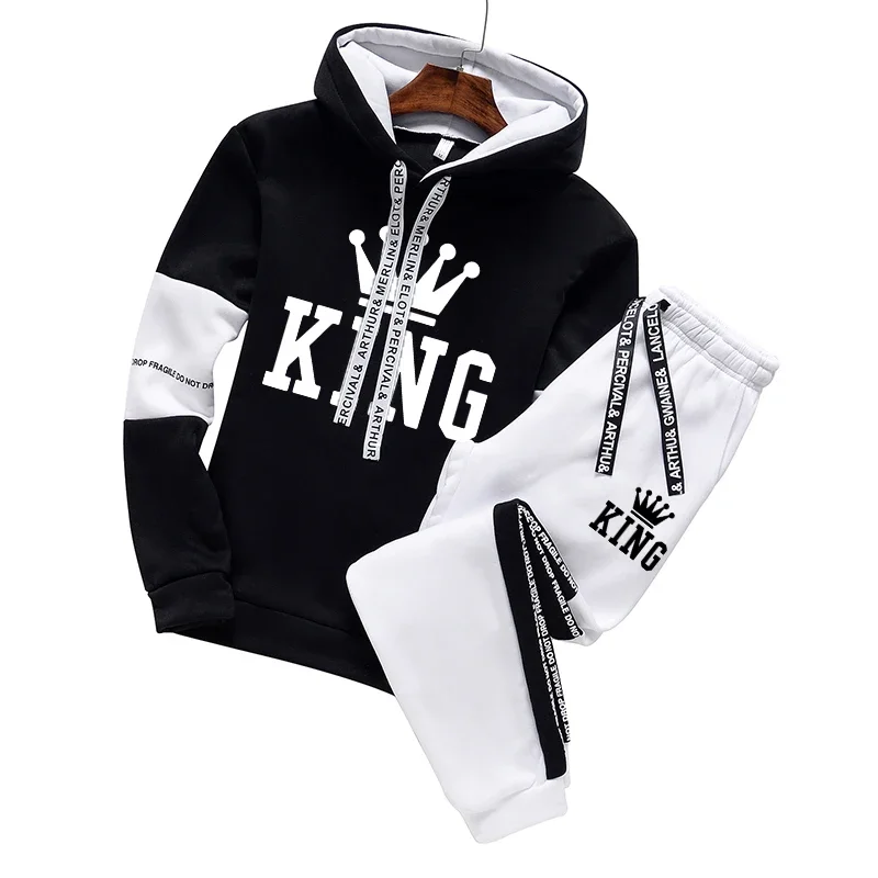 Autumn Winter Quality Men Tracksuit Suit Warm Hoodies Sweatshirt Men's Sportswear And a Pair of Pants Hip Hop Pullover Hot Sales view 3