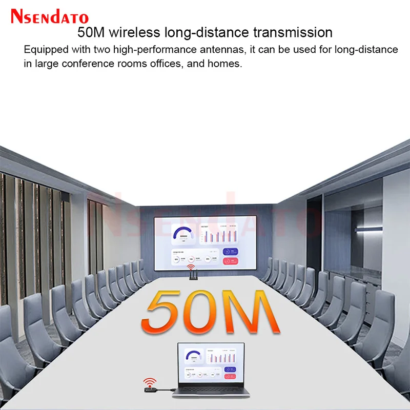 5G Wireless HDMI Video Transmitter Receiver Extender 4k 50M 1080P HDMI VGA Wireless Share Screen Display Dongle Adapter ForTV PC