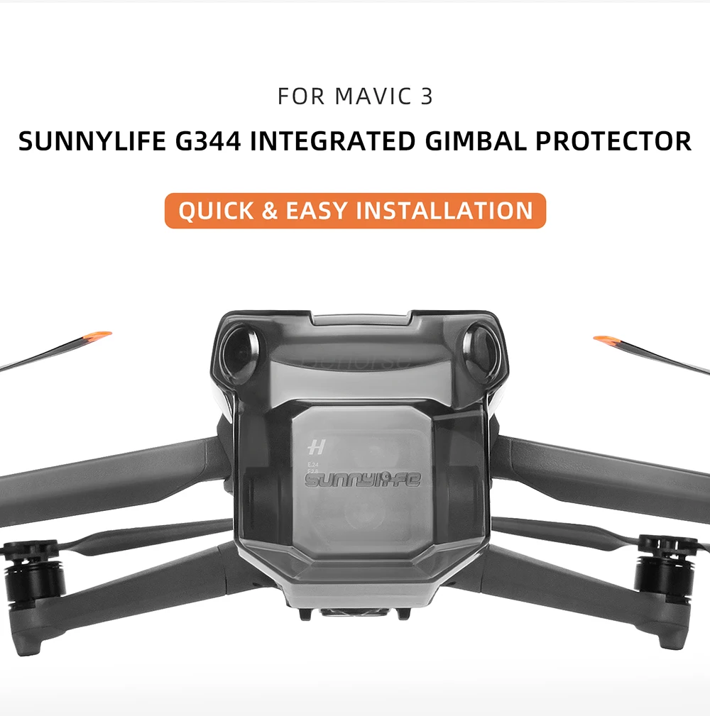 Installation du protège-cardan sur un DJI Mavic 3, protection anti-rayures et poussière en place.