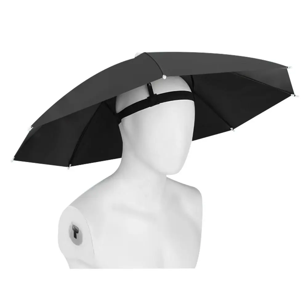 Foldable Windproof Umbrella Hat - Portable Outdoor Sunshade & Rain Gear