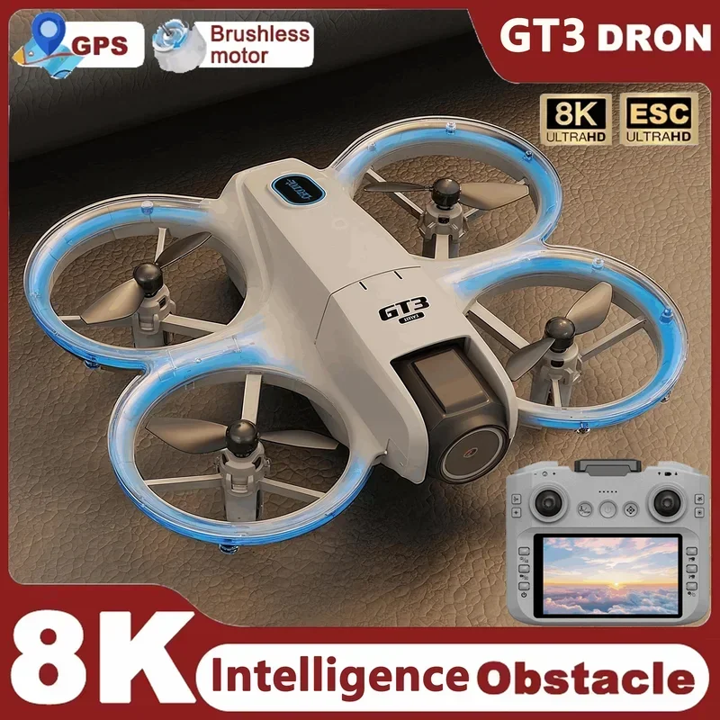 New GT3 RC Drone 8K 5G 2.4G GPS Professional HD Aerial Photography Remote Control Aircraft HD Dual Cameras Quadcopter Toys Gifts