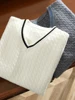 ADDONEE High Quality Men's Cashmere Sweater V-neck Twist Flower Preppy Style Pullover 100% Cashmere Knitwear For Autumn Winter 4