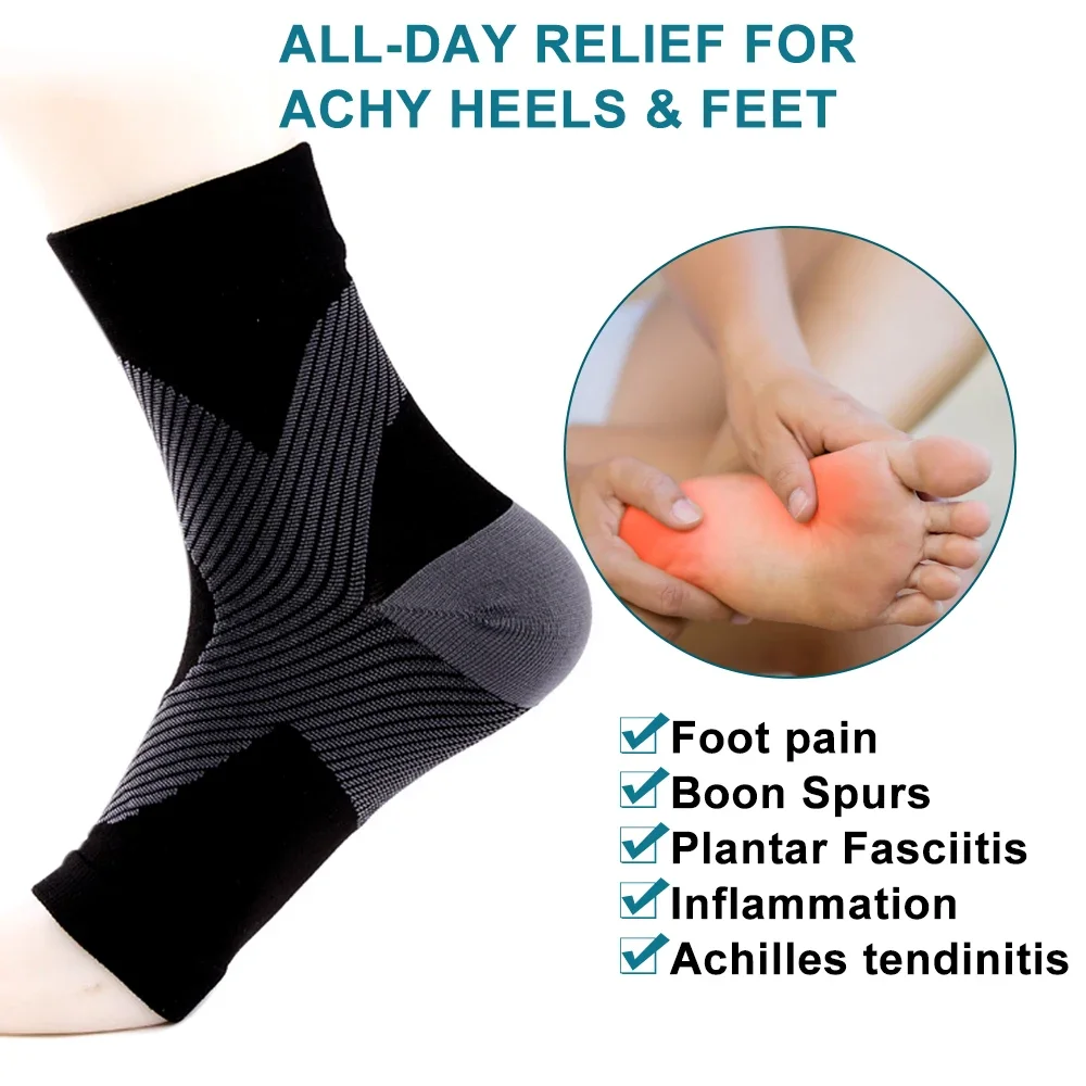 Nano Socks Neuropathy Socks Compression Sleeve For Ankle For Swelling, Plantar Fasciitis, Sprain - Nano Brace For Women And Men 3