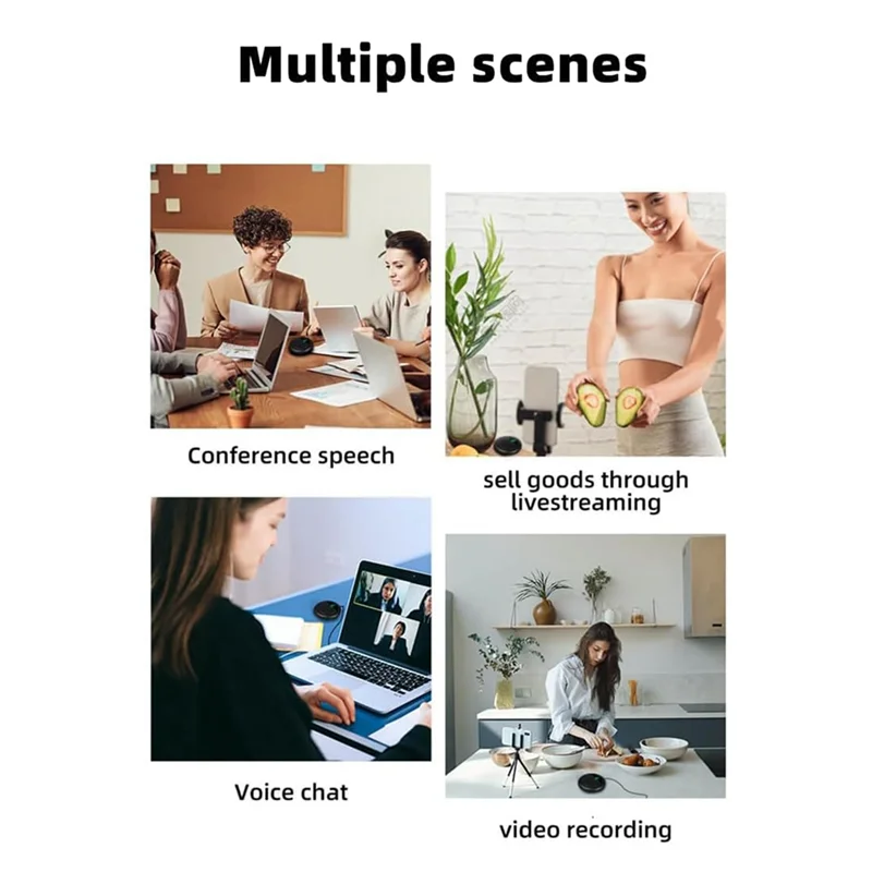 Omnidirectional Condenser USB Microphone for Online Meetings and Recording