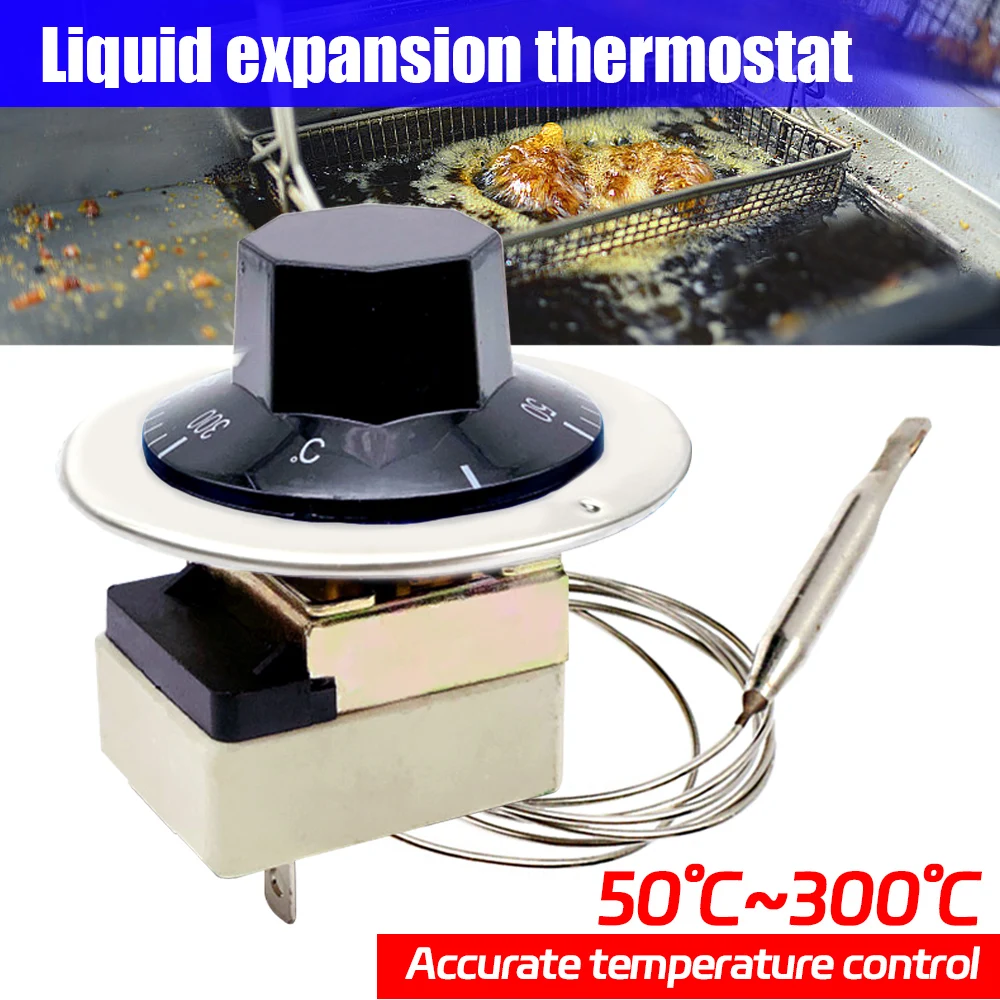 Advanced Rotary Temperature Control Thermostat for Electric Ovens, 50-300°C Dial, 250V 16A