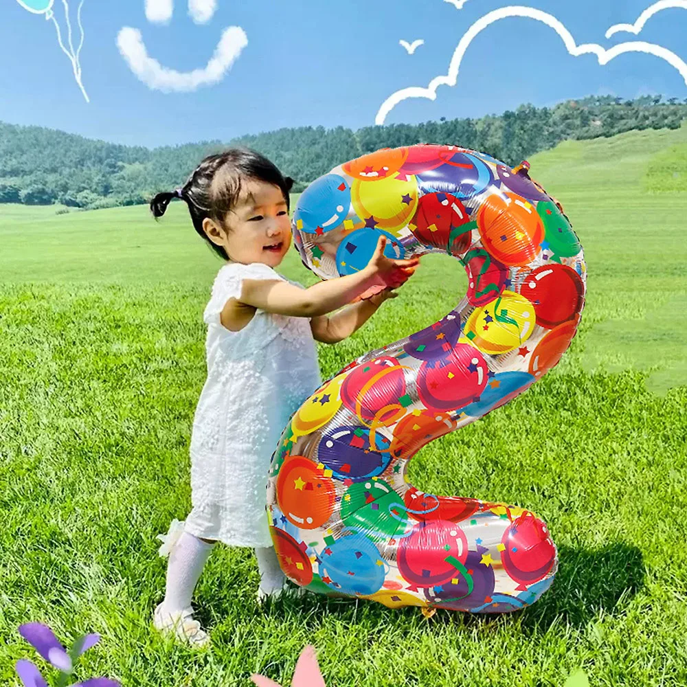 

40Inch Colorful Bubble Number Balloons 0-9 Large Digital Foil Helium Ball Baby Shower Kids Adult Happy Birthday Party Decoration