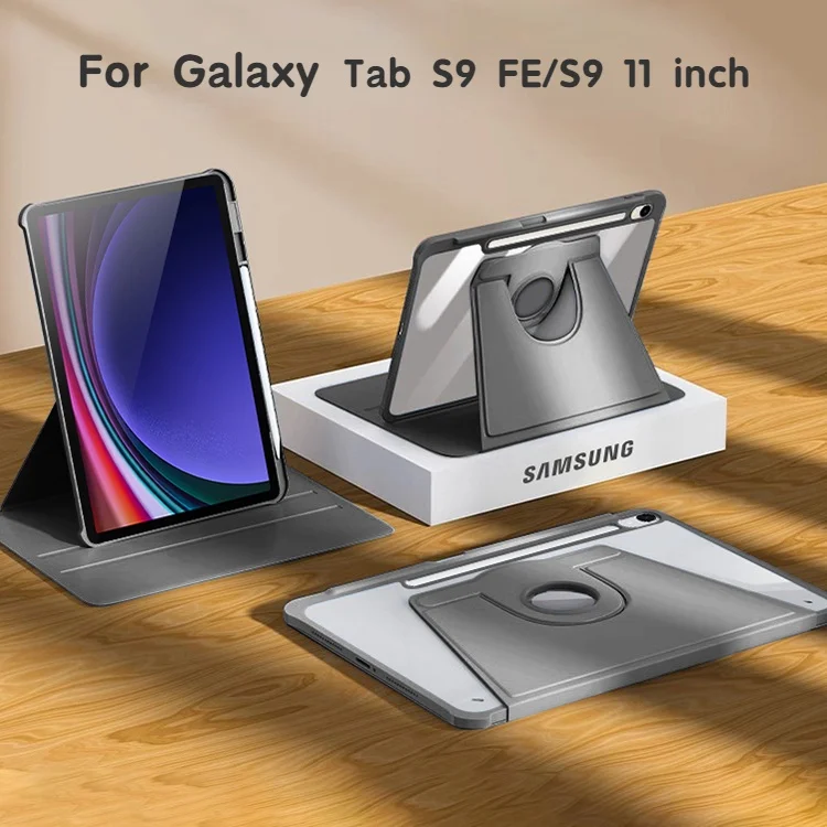

For Samsung Galaxy Tab S9 FE A9 Plus 360° Rotation Acrylic Case For Galaxy Tab S7 S8 11 S8 Plus S7 Plus S7 FE A8 10.5 S6 Lite