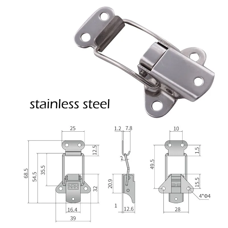 2PCS Air Box Hasp Bag Part Cabinet Lock Wooden Case Buckle Toolbox Safety Latch Machinery Instrument Equipment Fastener