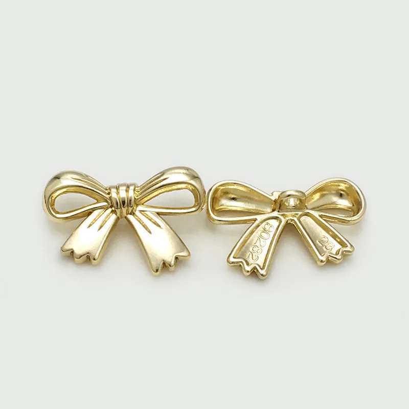 10pcs 20mm 23mm 28mm Gold Silver Metal Hollow Bow Buttons Special Button Wholesale 3
