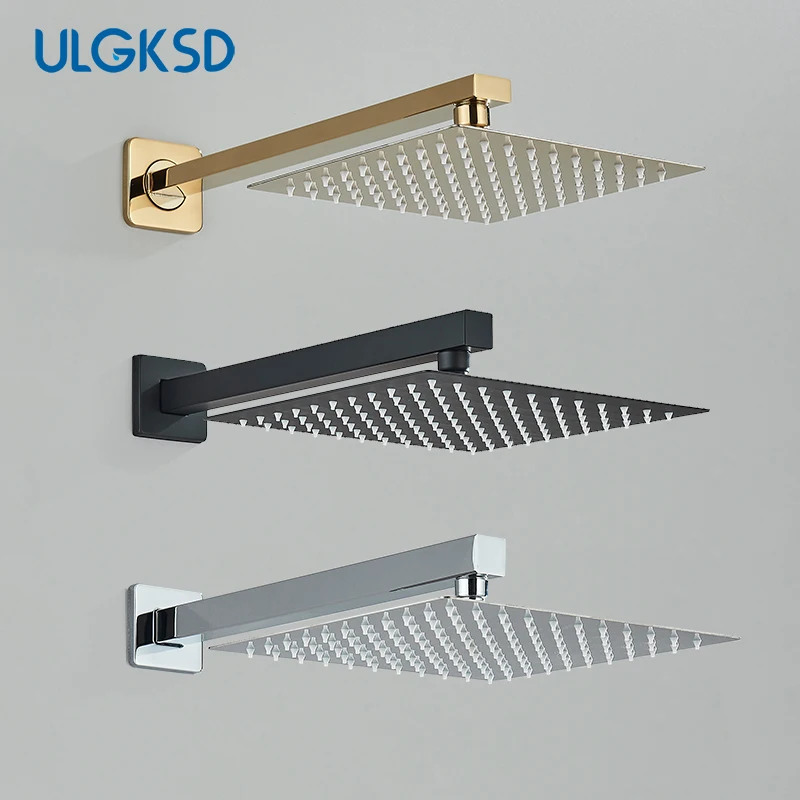 ทองเหลืองหัวฝักบัว 8/10/12 นิ้วก๊อกน้ําปกปิดผนังติดตั้งระบบฝักบัวสายฝนก๊อกน้ําห้องน้ํา hot & Cold Mixer Crane 1