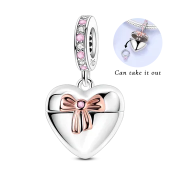 Sterling Silver Heart Bow Charm 1