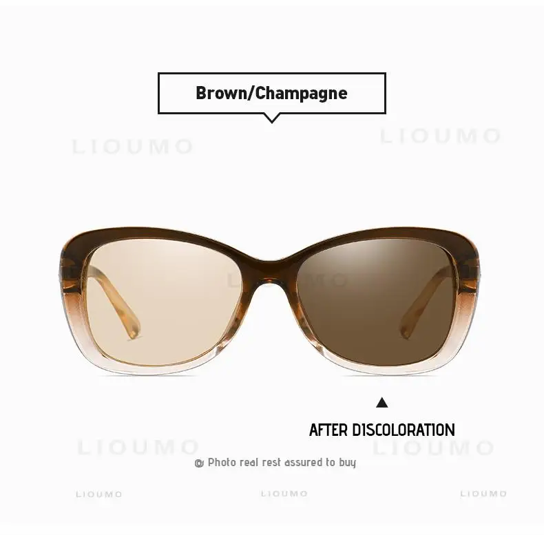 LIOUMO Mode-Sonnenbrille für Damen, Luxusmarke, hochwertige photochrome polarisierte Brille, Damen-Brille mit luxuriösem Kristallrahmen – Detail 17