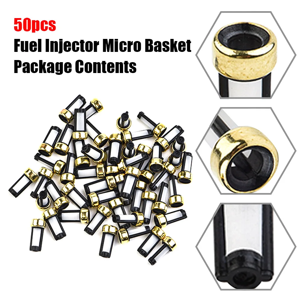 

50pcs Filter Fuel Injector Micro Basket Filter 6*3*12mm Fit For 80% Kinds Fuel Injectors In Market Universal Type Engine Parts